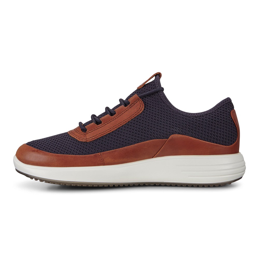 ECCO Mens Sneakers Navy/Brown - Soft 7 Runner Meshs - THJ-056798